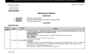 Tribunal du Commerce: Délibérés des Audiences du mercredi 23 octobre 