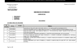 Tribunal du Commerce: Audiences de la Première Chambre de ce mercredi 30 octobre 