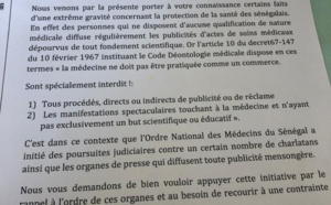 Publicité mensongère et exercice illégal de la médecine au Sénégal...: L’ordre des médecins saisit la justice et demande l’appui du CNRA