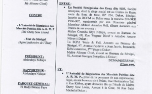 Contrat d’affermage de l’eau : lisez l’intégralité de l’arrêt rendu par la Cour suprême qui déboute  la SDE