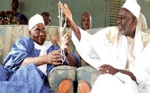 Visite du President sortant chez le Khalife Thierno Madani Mountaga Tall