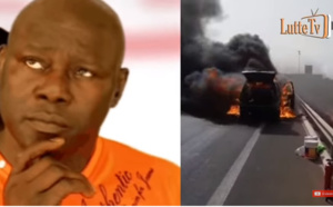 Urgent - Autoroute à péage: La voiture de Tapha Guèye prend feu et brûle entièrement (Vidéo)