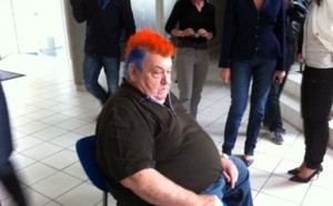 Loulou Nicollin. Photo de la crête « iroquoise » pour le titre de L1 de Montpellier !