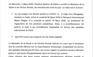Urgent - Les nouvelles précisions du Ministère de la Santé, suite au nouveau cas recencé!