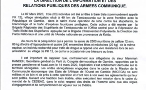 Lutte contre les stupéfiants: 3 individus arrêtés à Saré Bala (DOCUMENT)