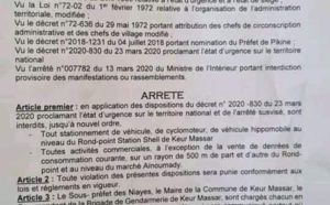 Lutte contre le Covid-19: Le Préfet de Pikine interdit toute activité commerciale au rond-point de Keur Massar