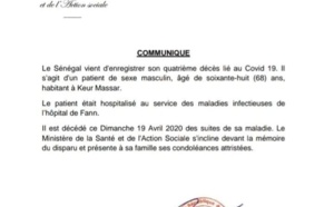 URGENT ! Le Sénégal enregistre son 4e décès (DOCUMENT)