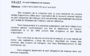 [Document] Port obligatoire de masque: Voici les instructions données aux commissaires de police
