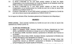 Force Covid-19 : les 30 membres du Comité suivi connus