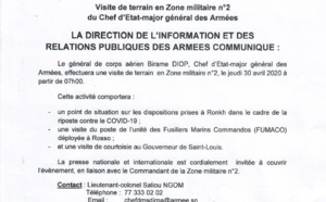 Armée: Le Chef d’Etat-major général des armées, Birame Diop a effectué une visite de terrain en Zone militaire n° 2