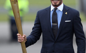 David Beckham et le prince William supporters de l'équipe de foot britannique aux JO