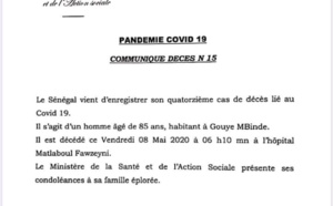 URGENT ! 14e cas de décès lié au Covid-19