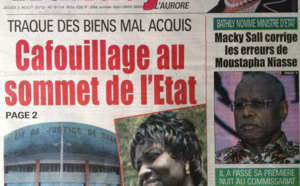 A la Une du Journal Walfadjri du 02 Août