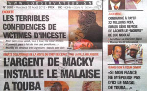 A la Une du Journal L'Observateur du 03 Août