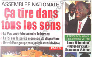 A la Une du Journal Walfadjri du 03 Août