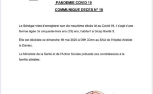 Covid-19: Le Sénégal enregistre un 19e décès