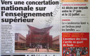 A la Une du Journal Le Soleil du 06 Août