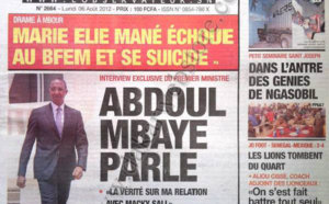 A la Une du Journal L'Observateur du 06 Août