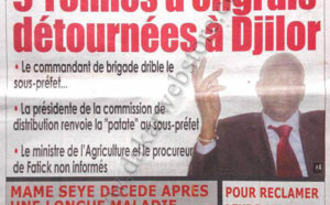A la Une du Journal Rewmi du 09 Août