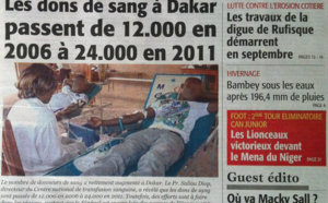 A la Une du Journal Le Soleil du 10 Août