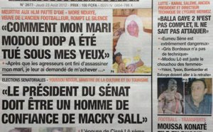 A la Une du Journal L'Observateur du 23 Août