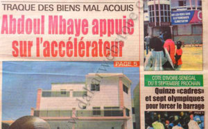 A la Une du Journal Walfadjri du 25 Août