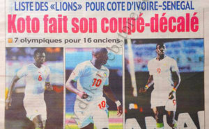 A la Une du Journal Walf Sports du 25 Août