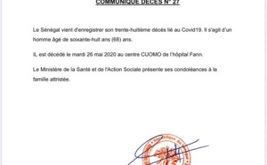 La liste macabre du Coronavirus s’allonge: décès d’un homme de soixante-huit ans
