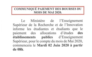ALLOCATIONS D'ÉTUDES: Les bourses payées à partir de mardi