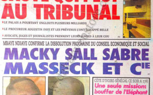 A la Une du Journal L'As du 08 Septembre 