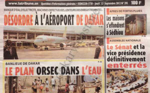 A la Une du Journal La Tribune du 13 Septembre 