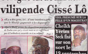 A la Une du Journal L'Office du 13 Septembre 