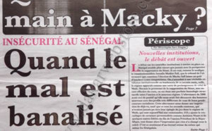 A la Une du Journal L'Office du 18 Septembre 