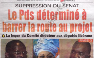 A la Une du Journal Walfadjri du 18 Septembre 