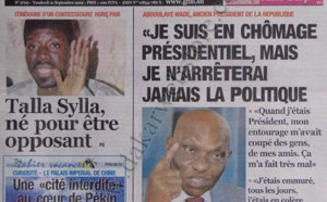 A la Une du Journal L'Observateur du 21 Septembre 