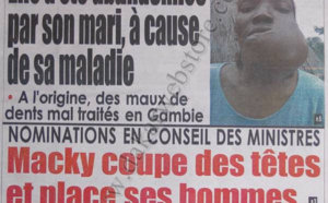 A la Une du Journal Rewmi Quotidien du 21 Septembre 