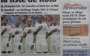 A la Une du Journal Le Soleil du 29 Septembre
