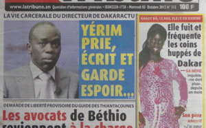 A la Une du Journal La Tribune du 03 Octobre