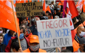Plusieurs milliers de manifestants à Lannion contre les suppressions d'emplois chez Nokia