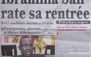 A la Une du Journal L'Office du 05 Octobre 