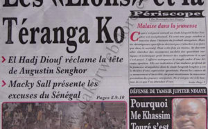 A la Une du Journal L'Office du 15 Octobre 