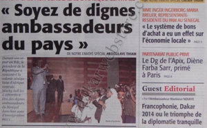 A la Une du Journal Le Soleil du 16 Octobre 