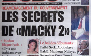 A la Une du Journal L'Observateur du 30 Octobre