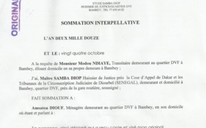 [Documents] Bambey dénonce une « injustice »