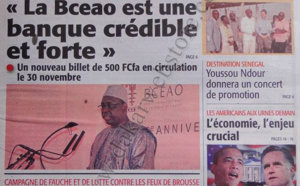 A la Une du Journal Le Soleil du 05 Novembre