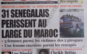 A la Une du Journal L'Observateur du 06 Novembre