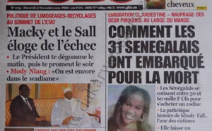 A la Une du Journal l'Observateur du 07 Novembre