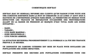 Distribution de l'eau: Des perturbations en vue dans certains quartiers