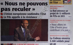 A la Une du Journal Le Soleil du 12 Novembre