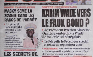 A la Une du Journal L'Observateur du 14 Novembre